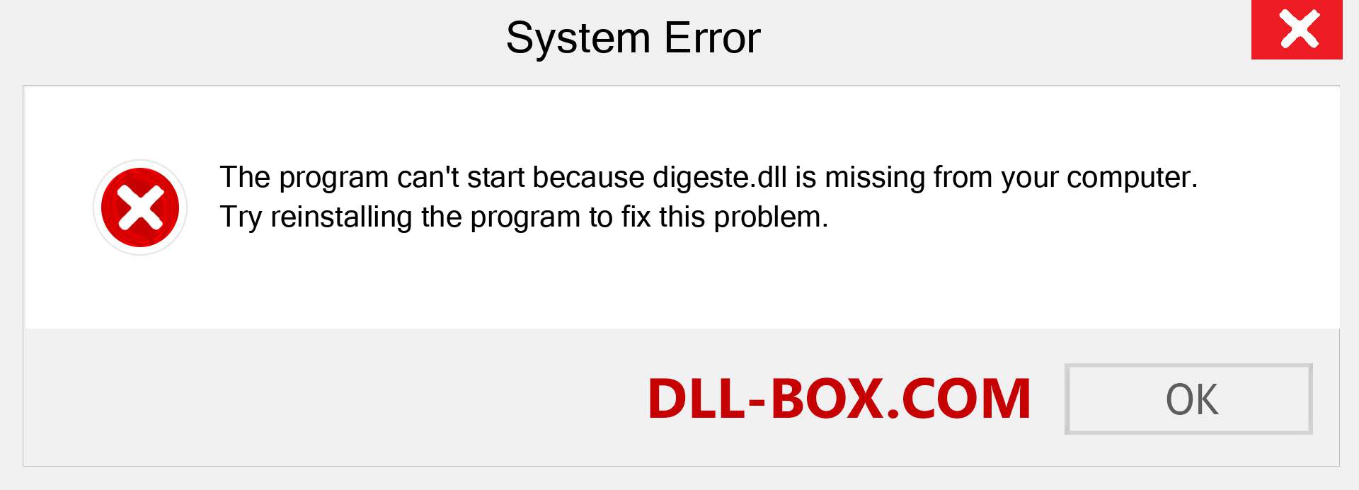  digeste.dll file is missing?. Download for Windows 7, 8, 10 - Fix  digeste dll Missing Error on Windows, photos, images